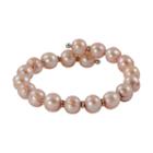 Sterling Silver Dyed Freshwater Cultured Pearl Cuff Bracelet, Women's, Pink