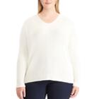 Plus Size Chaps Chevron V-neck Sweater, Women's, Size: 1xl, Natural