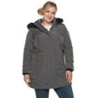 Plus Size Weathercast Hooded Heavyweight Puffer Jacket, Women's, Size: 3xl, White