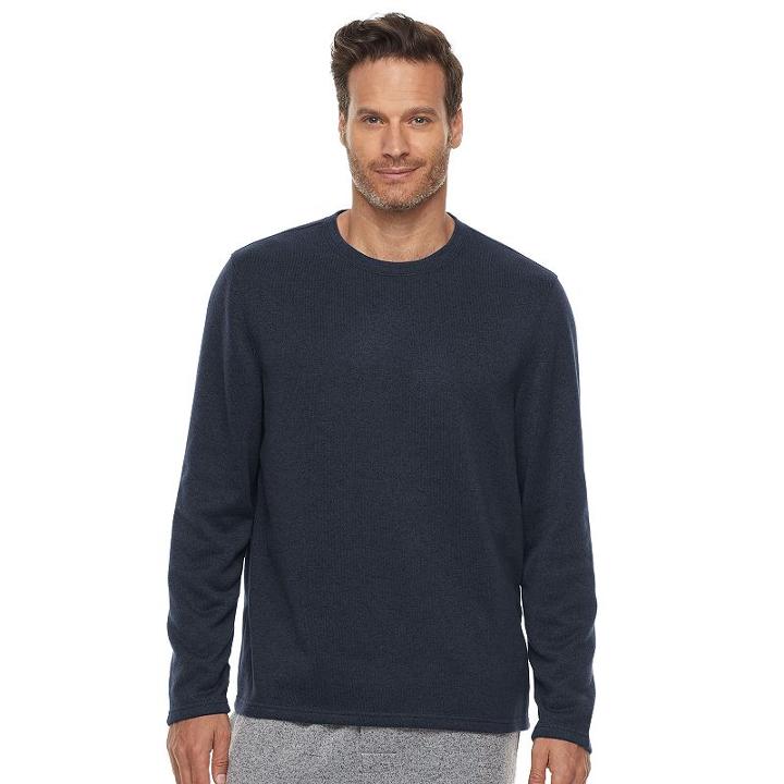 Men's Croft & Barrow&reg; Fleece Crewneck Tee, Size: Xl, Blue