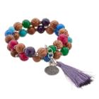 Dana Buchman Beaded Purple Tassel Stretch Bracelet Set, Women's, Multicolor