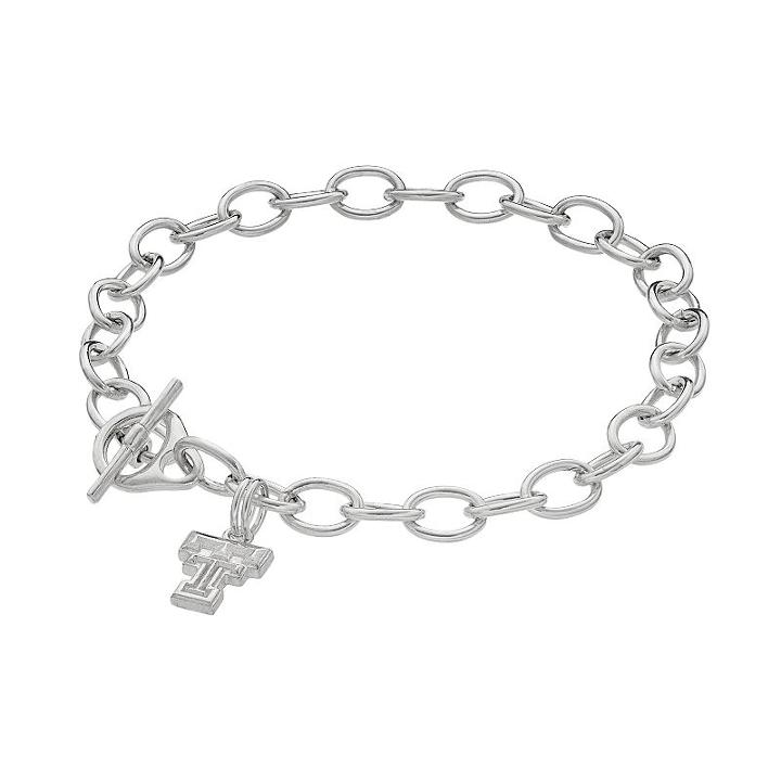 Dayna U Texas Tech Red Raiders Sterling Silver Toggle Bracelet, Women's, Size: 7.5, Grey