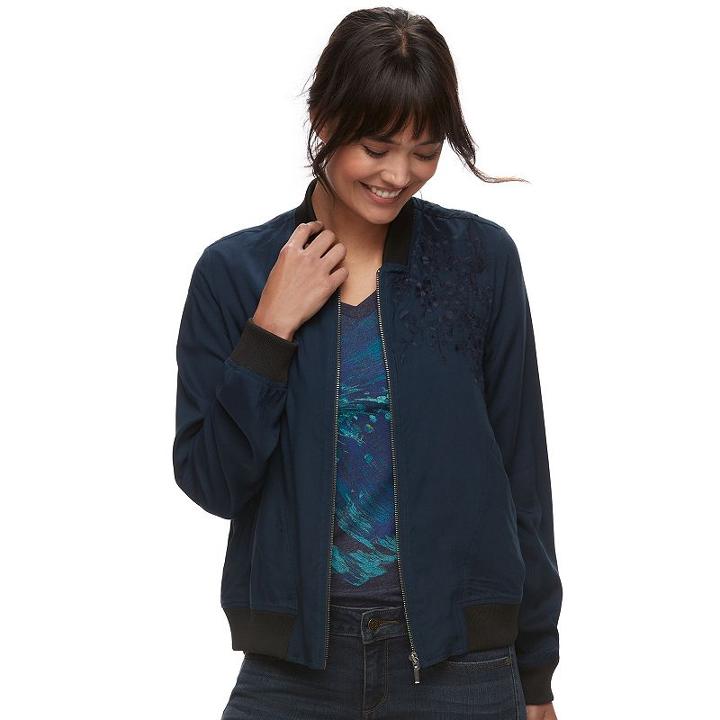 Women's Sonoma Goods For Life&trade; Bomber Jacket, Size: Large, Blue