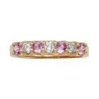 The Regal Collection Pink Sapphire And 1/3 Carat T.w. Igl Certified Diamond 14k Rose Gold Ring, Women's, Size: 6
