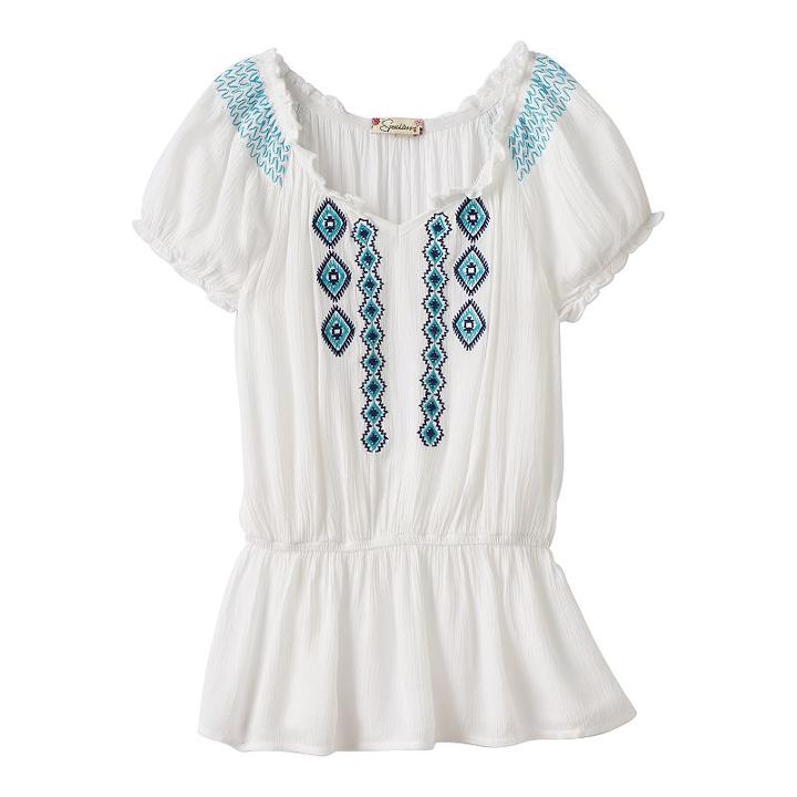 Girls 7-16 Speechless Embroidered Peplum Tunic, Girl's, Size: Large, Blue