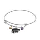 Fiora Sterling Silver Kansas State Wildcats Charm Bangle Bracelet, Women's, Purple