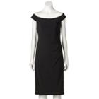Women's Scarlett Ruched Off-the-shoulder Sheath Dress, Size: 12, Black