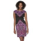 Petite Suite 7 Paisley Sheath Dress, Women's, Size: 4 Petite, White Black