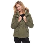 Juniors' Sebby Faux-fur Hood Anorak Jacket, Teens, Size: Medium, Green Oth