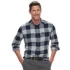Men's Sonoma Goods For Life&trade; Plaid Flannel Button-down Shirt, Size: Xl, Blue