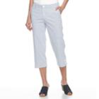 Women's Croft & Barrow&reg; Effortless Stretch Twill Capri Pants, Size: 12, Dark Blue