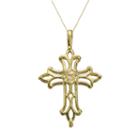 10k Gold Citrine Filigree Cross Pendant, Women's, Size: 18