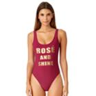 Juniors' California Sunshine Ros And Shine One-piece Swimsuit, Women's, Size: Xl, Med Red