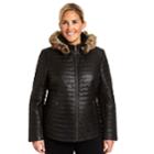 Plus Size Excelled Lambskin Puffer Jacket, Women's, Size: 1xl, Black