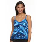 Women's Trimshaper Tummy Slimmer Tiered Tankini Top, Size: 10, Blue