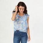 Women's Lc Lauren Conrad Pleated Metallic Top, Size: Xl, Blue (navy)