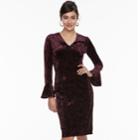 Women's Suite 7 Velvet Sheath Dress, Size: 6, Brown Oth