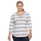 Plus Size Croft & Barrow&reg; Solid V-neck Tee, Women's, Size: 2xl, Lt Purple