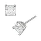 Diamonore Sterling Silver 1 1/2-ct. T.w. Simulated Diamond Princess Stud Earrings, Women's, White