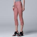 Women's Simply Vera Vera Wang Side Slit Capri Jeans, Size: 0, Med Purple