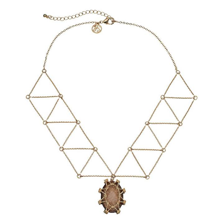 Gs By Gemma Simone Nouveau Baroque Collection Intermezzo Geometric Necklace, Women's, Size: 18, Brown