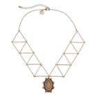 Gs By Gemma Simone Nouveau Baroque Collection Intermezzo Geometric Necklace, Women's, Size: 18, Brown