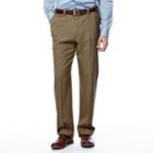 Big & Tall Haggar&reg; Eclo&trade; Stria No-iron Classic-fit Flat-front Dress Pants, Men's, Size: 48x32, Dark Beige