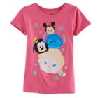 Disney's Tsum Tsum Minnie Mouse, Stitch, Goofy & Elsa Girls 7-16 Graphic Tee, Size: Medium, Brt Pink