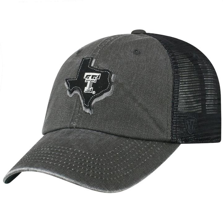 Adult Top Of The World Texas Tech Red Raiders Land Vintage-washed Cap, Men's, Black