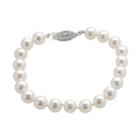 18k White Gold Aaa Akoya Cultured Pearl Bracelet (7.5-8 Mm), Women's, Size: 7.5