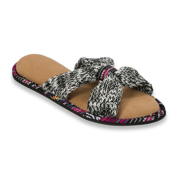 Dearfoams Women's Summer Knit Slide Slippers, Size: Medium, Black