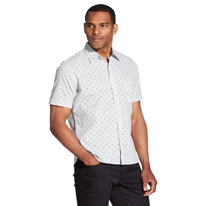 Men's Van Heusen Never Tuck Slim-fit Button-down Shirt, Size: Small, Light Grey