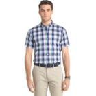 Men's Izod Advantage Classic-fit Plaid Stretch Performance Button-down Shirt, Size: Xxl, Dark Blue