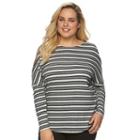Plus Size Apt. 9&reg; Open Shoulder Shirt, Women's, Size: 0x, Black