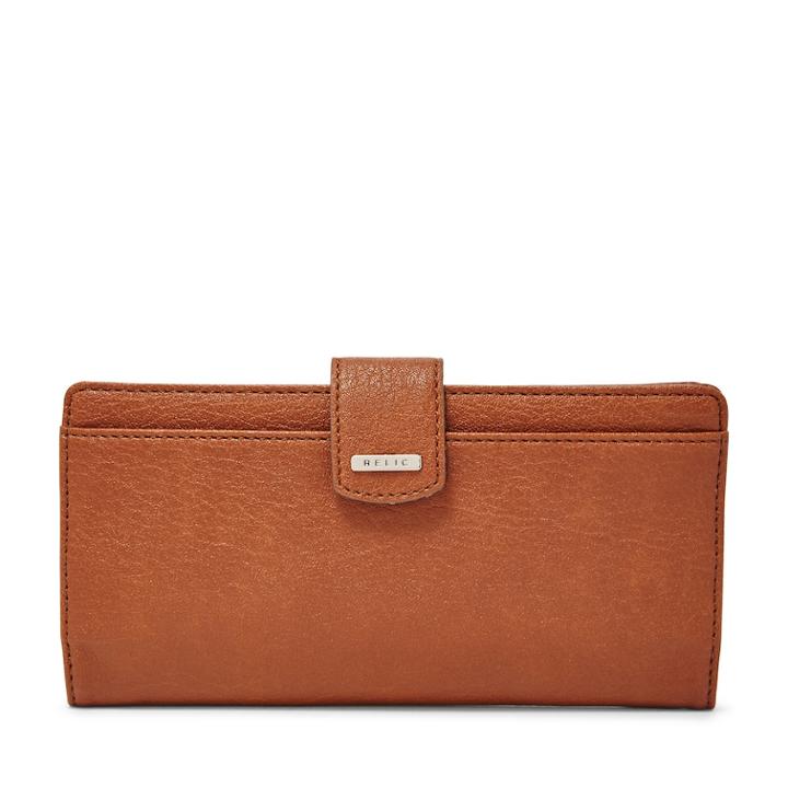 Relic Rfid-blocking Checkbook Wallet, Women's, Med Brown