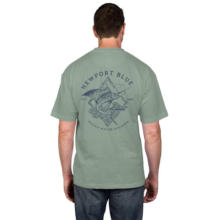 Men's Newport Blue Rough Water Division Tee, Size: Xl, Dark Green