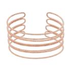 Rose Gold Tone Wire Cuff Bracelet, Women's, Light Pink