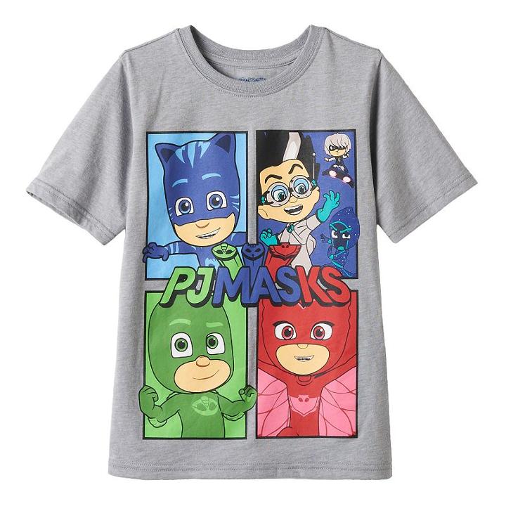 Boys 4-7 Pj Masks Gekko, Catboy & Owlette Tee, Size: 5-6, Grey