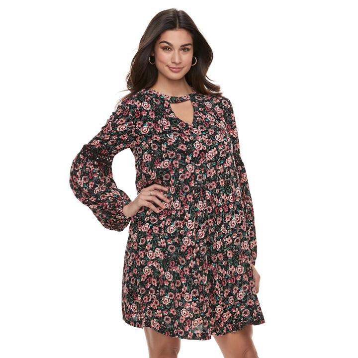 Women's Nina Leonard Floral Balloon-sleeve Shift Dress, Size: Medium, Oxford