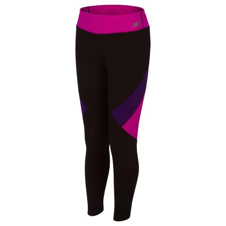 Girls 7-16 New Balance Floral Moisture-wicking Performance Tights, Size: 10-12, Dark Pink