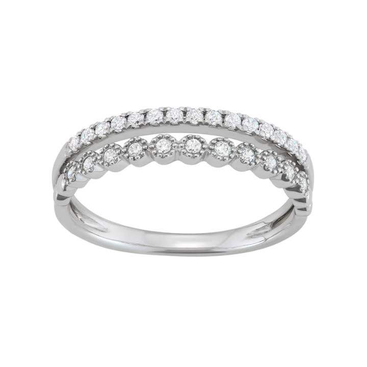 14k White Gold 1/4 Carat T.w. Diamond Split Shank Ring, Women's, Size: 5