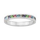 Sterling Silver Crystal Eternity Ring, Women's, Size: 9, Multicolor