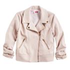 Disney Princess Girls 7-16 Faux Leather Moto Jacket, Size: Small, Brt Pink