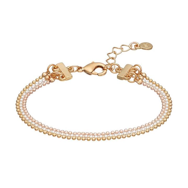 Lc Lauren Conrad Tri Tone Ball Chain Multi Strand Bracelet, Women's, Multicolor