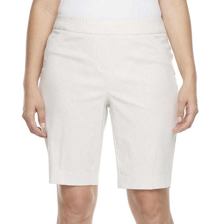 Plus Size Dana Buchman Pull On Bermuda Shorts, Women's, Size: 1xl, Lt Beige