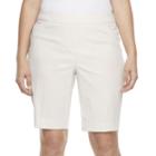 Plus Size Dana Buchman Pull On Bermuda Shorts, Women's, Size: 1xl, Lt Beige