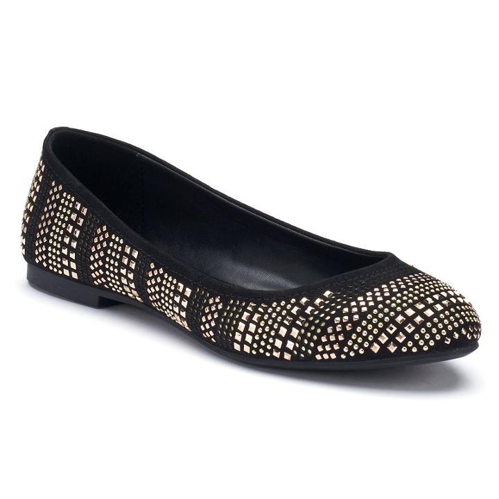 Apt. 9&reg; Women's Studded Ballet Flats, Size: 9.5, Black