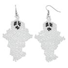 Beaded Nickel Free Ghost Drop Earrings, Women's, White
