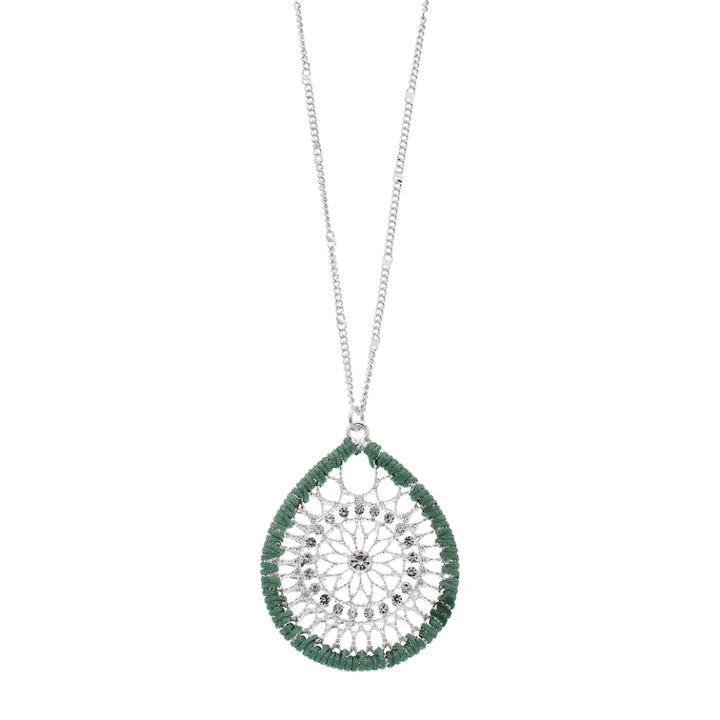 Lc Lauren Conrad Wrapped Filigree Pendant Necklace, Women's, Green