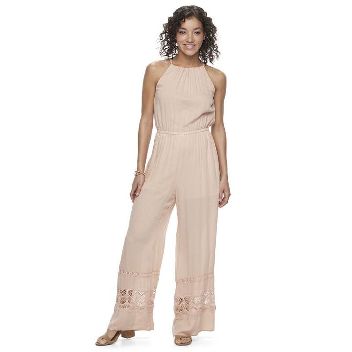 Juniors' Mason & Belle Jacquard Halter Jumpsuit, Girl's, Size: Small, Orange Oth